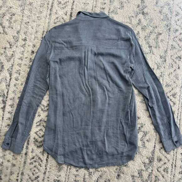 Women’s Express Blue Grey Button Down Blouse - Picture 5 of 5